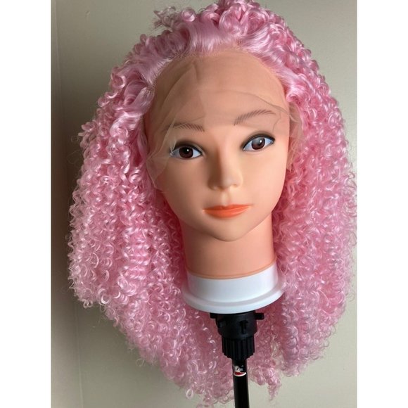 Short Pink Wig,Afro Kinky Curly Lace Wig - Picture 10 of 10